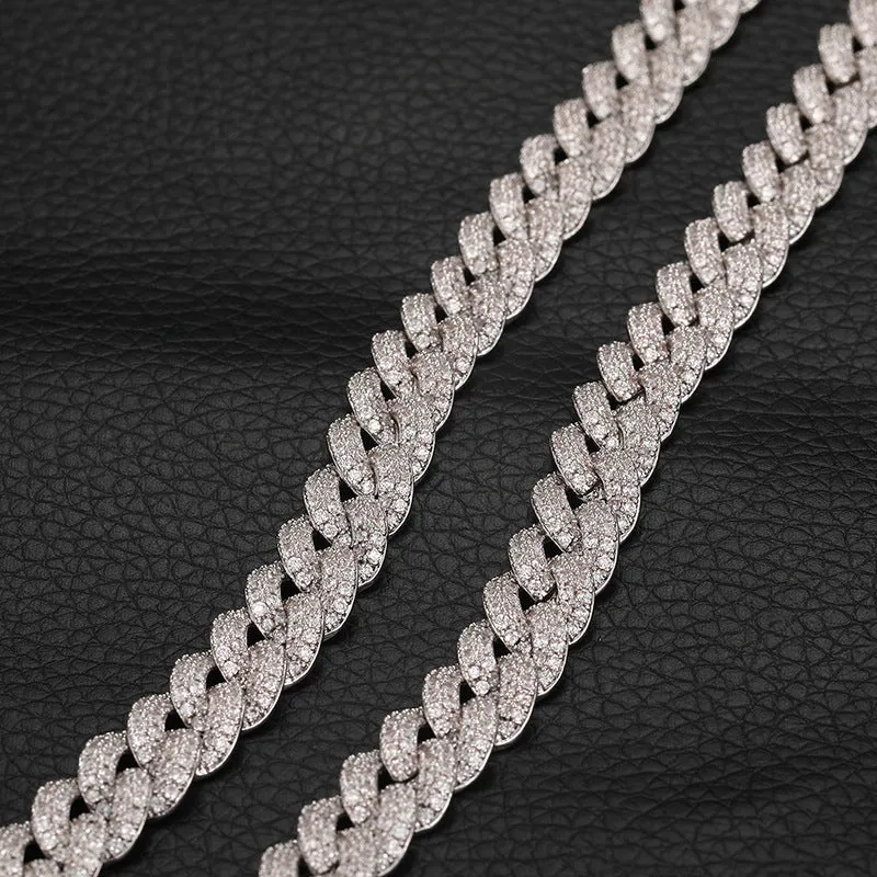 S925 Sterling Silver 8mm Iced Out Cuban Chain