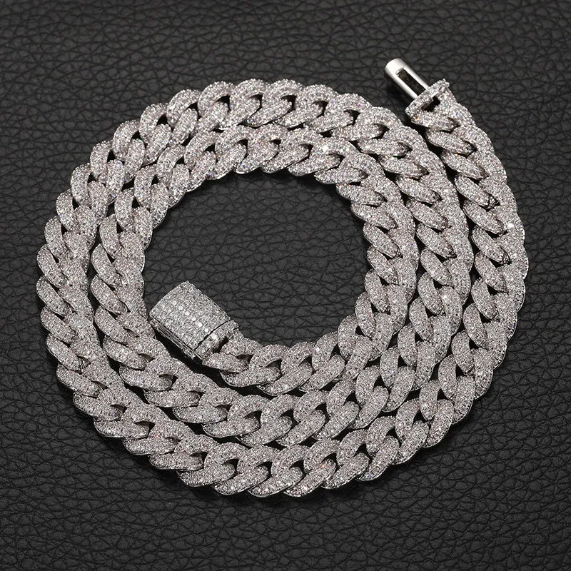 S925 Sterling Silver 8mm Iced Out Cuban Chain