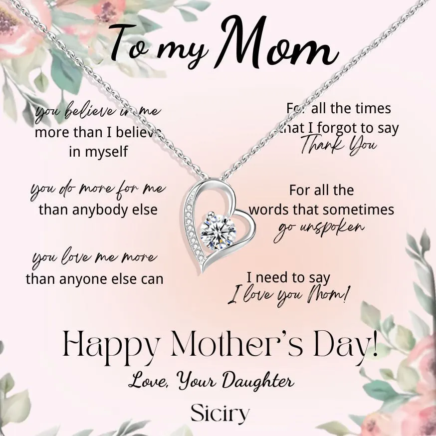 Siciry Mother‘s Day-Diamond Heart Necklace