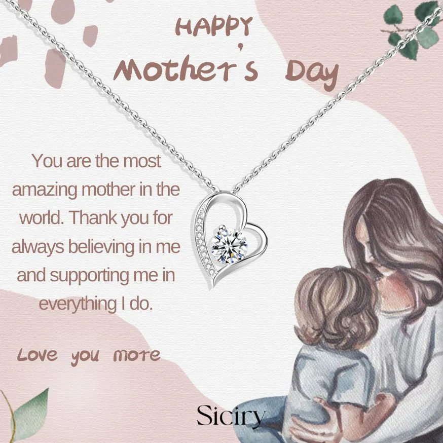 Siciry Mother‘s Day-Diamond Heart Necklace