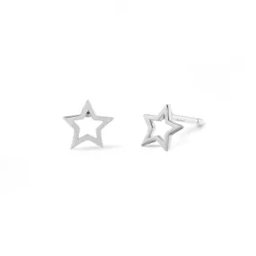 Silver Cutout Star Studs