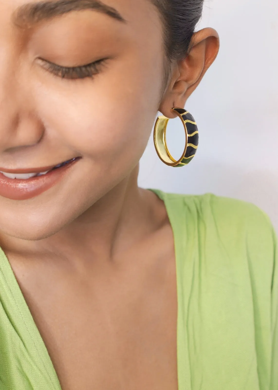 Silver - Laguna Enamelled Hoops