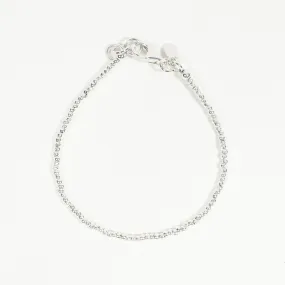 Small Tumbled Silver Beaded Bracelet