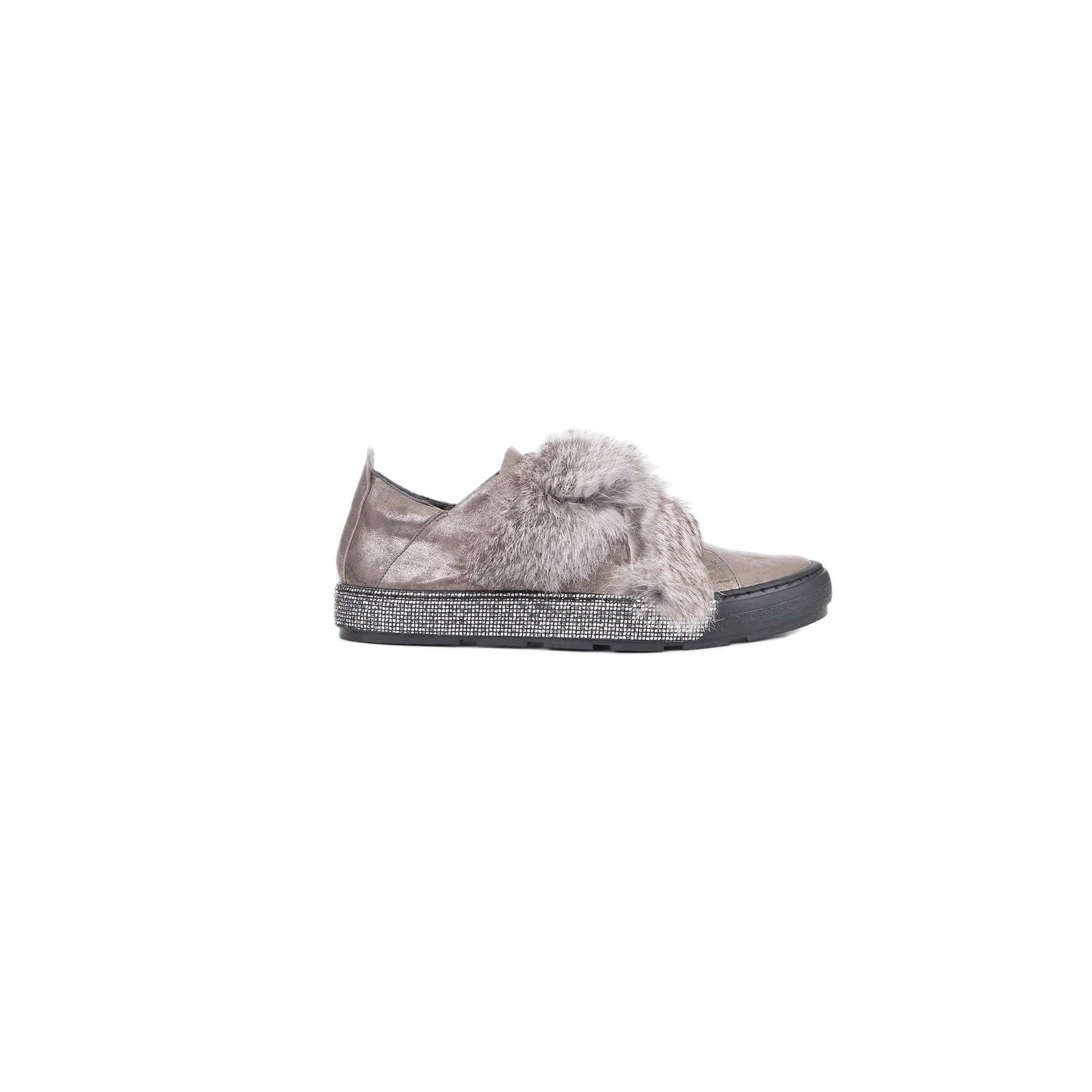 SNEAKER FUR METAL WASH ANTHRACITE