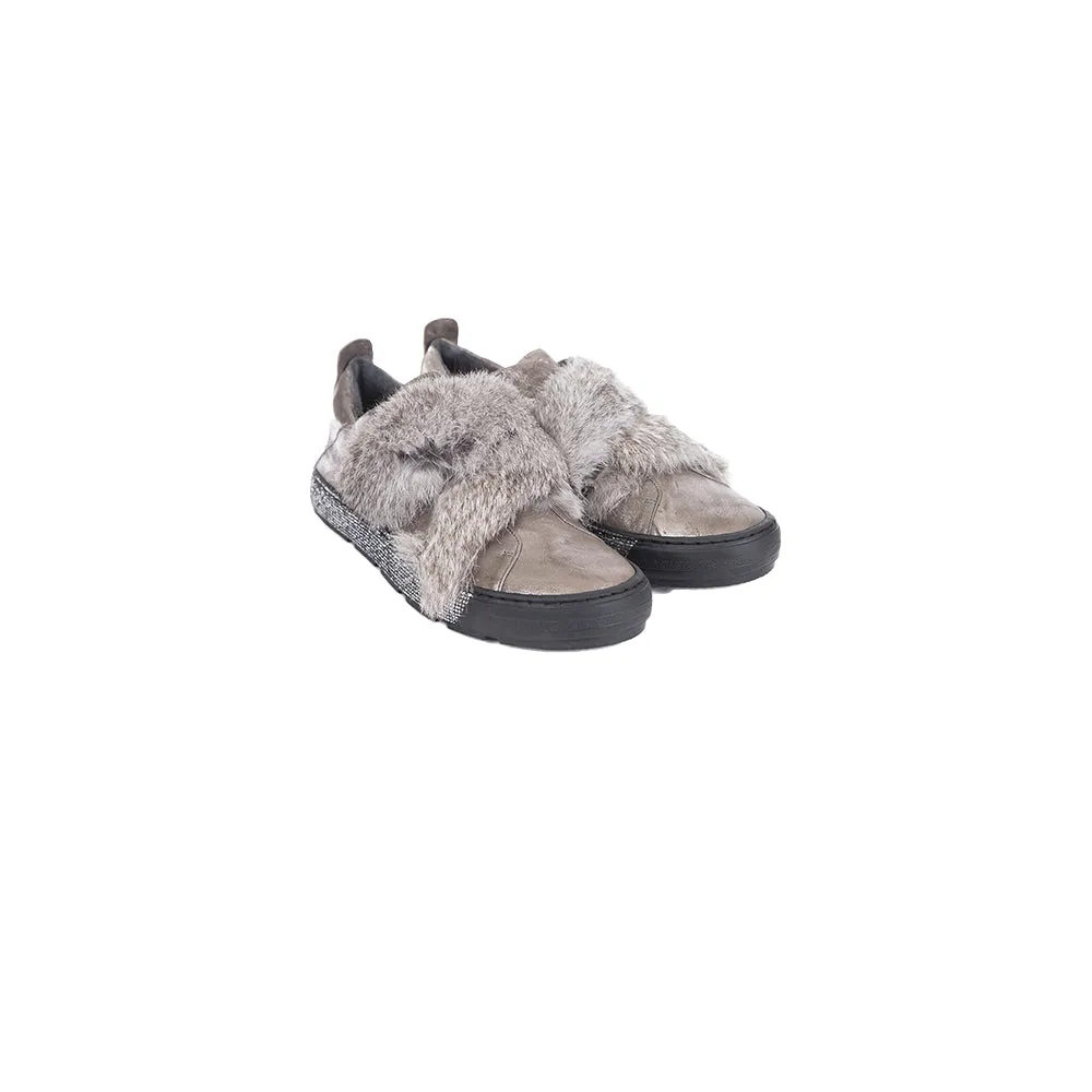 SNEAKER FUR METAL WASH ANTHRACITE