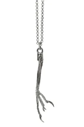 Sparrow Foot Necklace, Silver