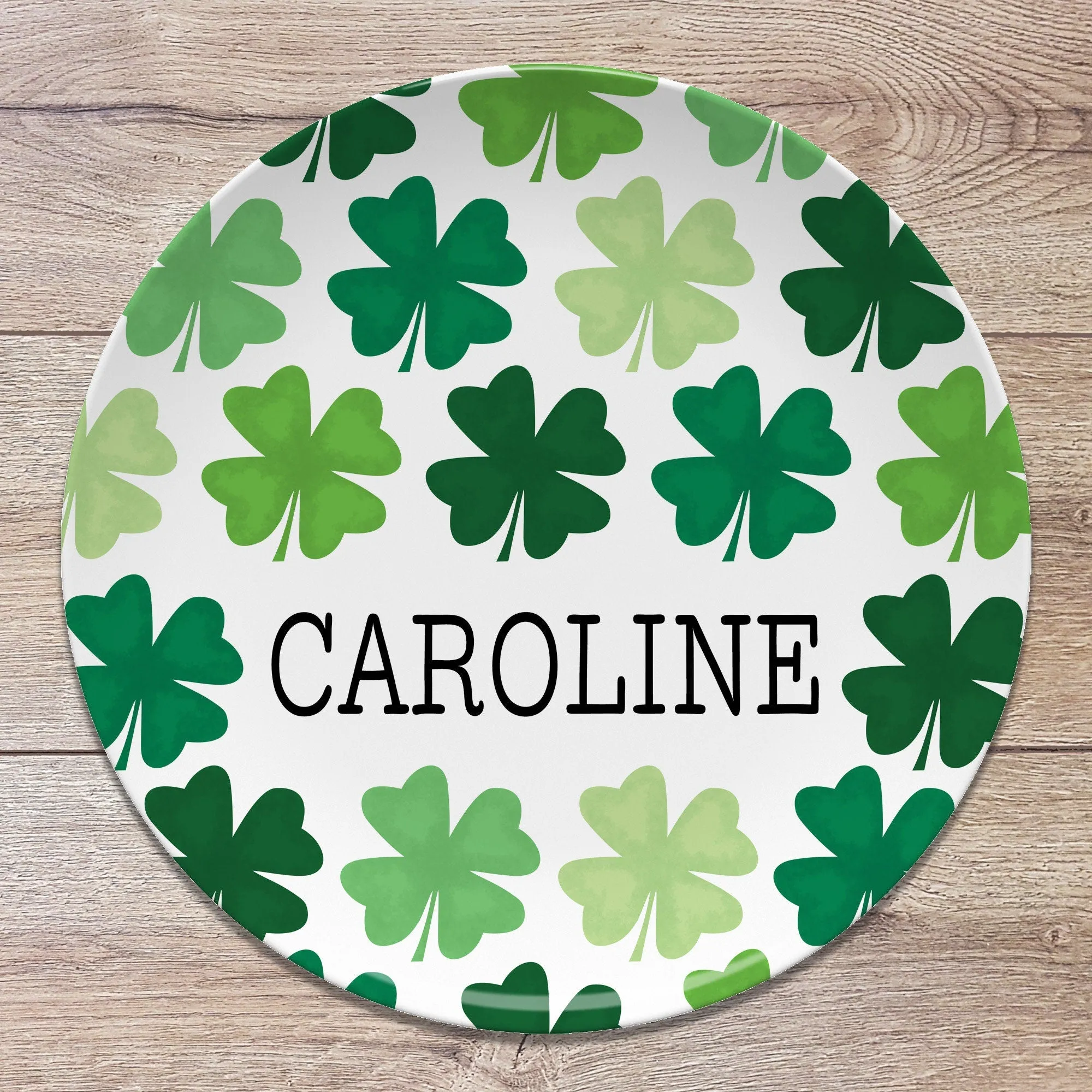 St. Patrick's Day Clover Shamrock Personalized Plate