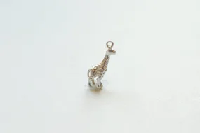 Sterling Silver Wholesale Giraffe Charm - 925 silver, Africa safari giraffe animal charm pendant, Silver Giraffe Beads VermeilSupplies,205