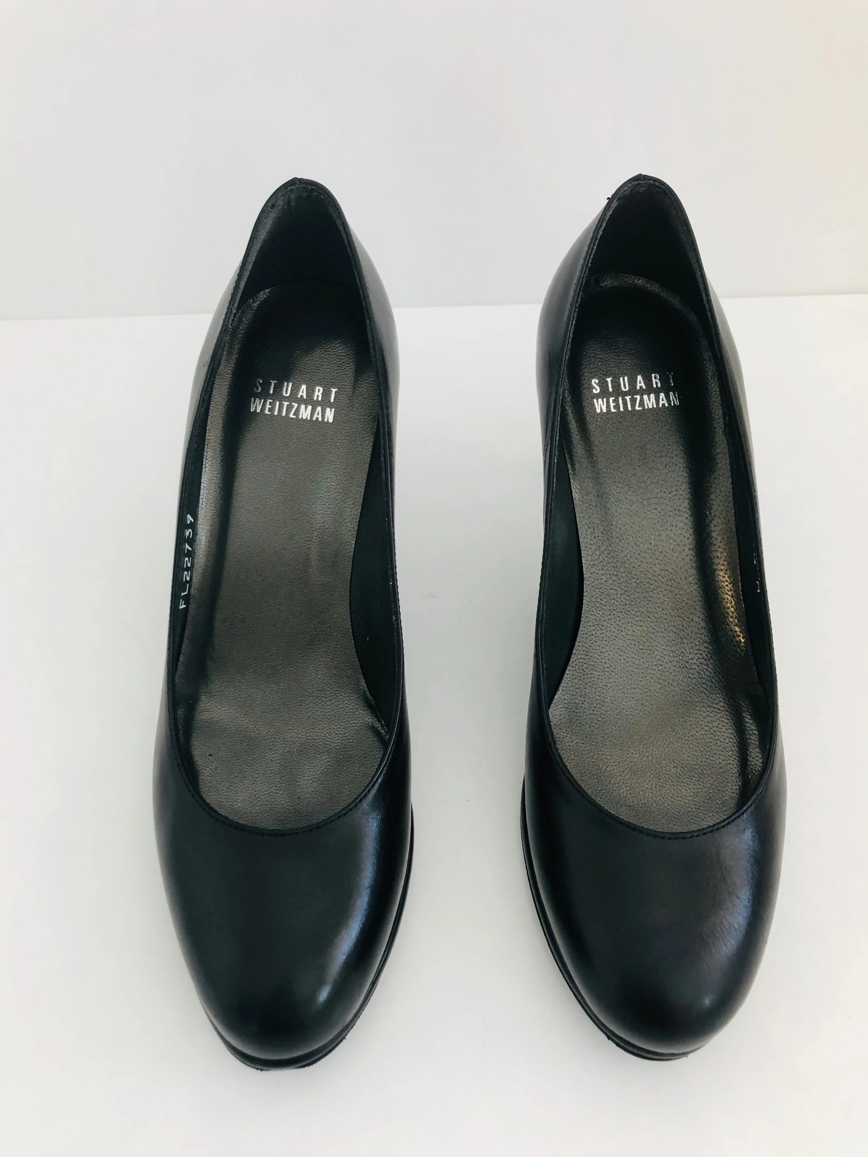 Stuart Weitzman Black Leather Heels Size 4.5 (NWT)