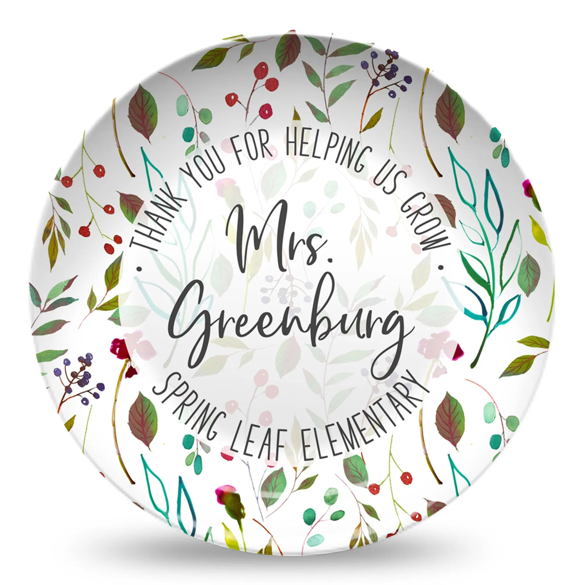 Teacher Appreciation Personalized Plates