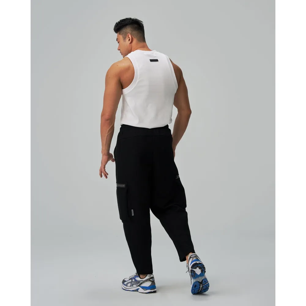 TEAMJOINED JOINED TRACK SIDE POCKETS STRAIGHT JOGGERS-BLACK