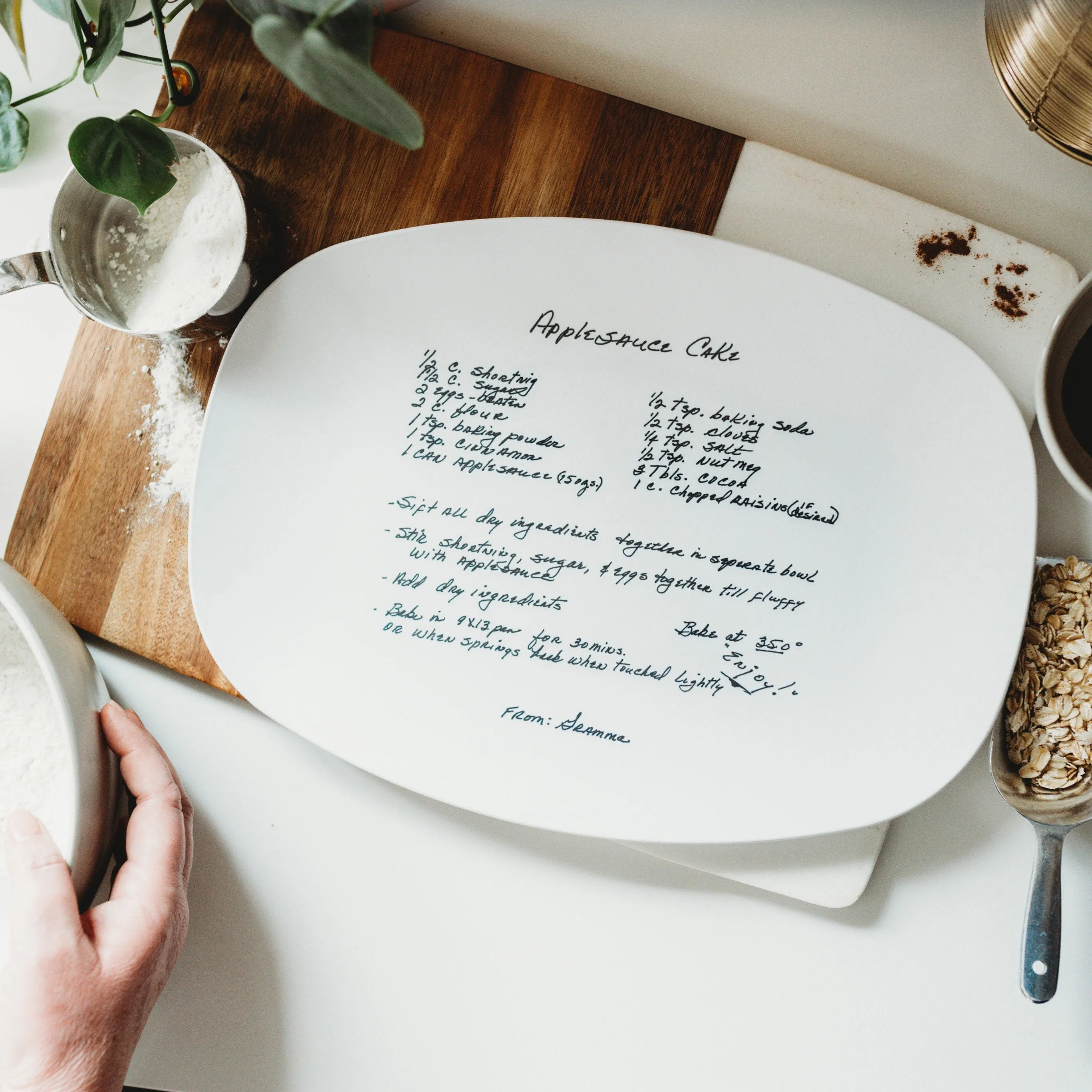 Thanksgiving Fall Pumpkin Handwritten Recipe Personalized Platter