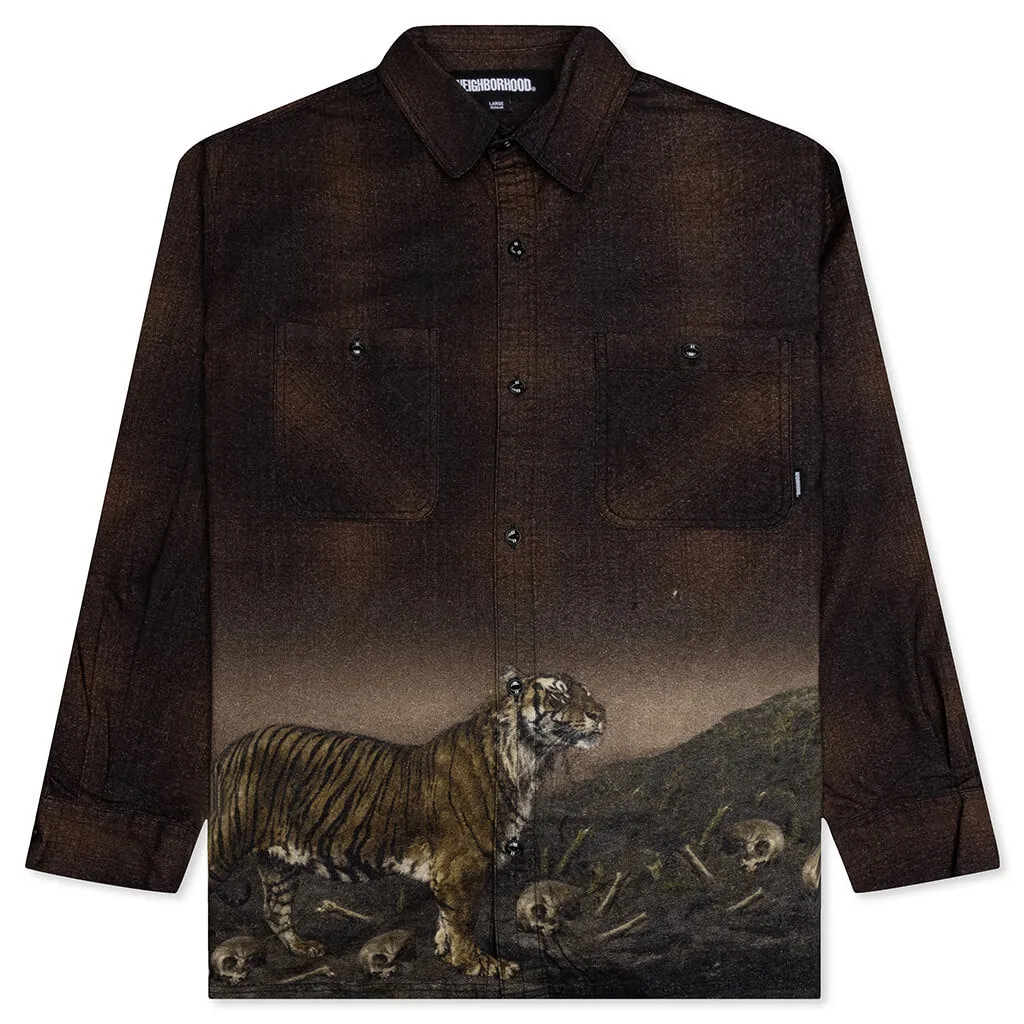 Tigerprint VE SH L/S CO Shirt - Brown