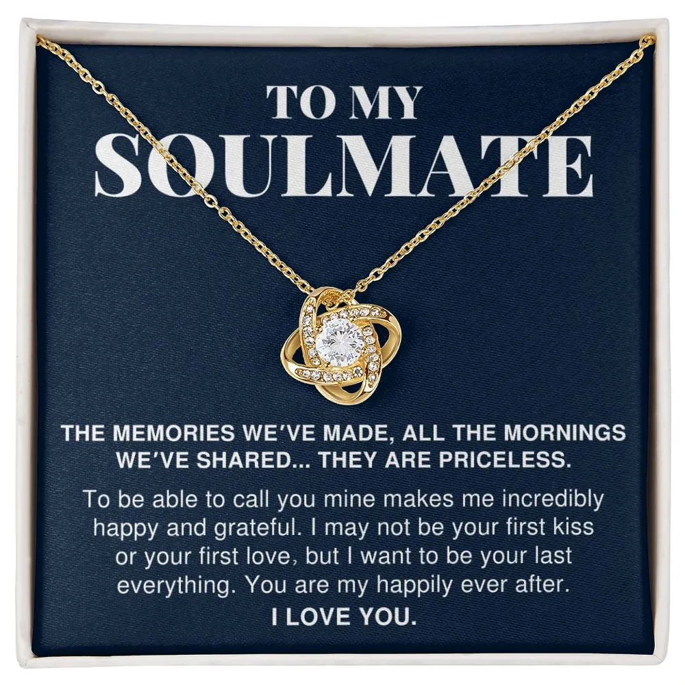 To My Soulmate Gift, The Memories We've Made, Romantic Love Knot Necklace