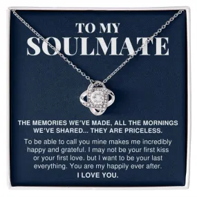 To My Soulmate Gift, The Memories We've Made, Romantic Love Knot Necklace