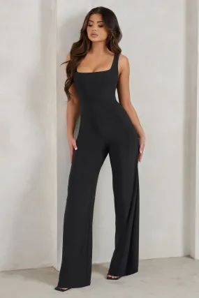 Toni | Black Square Neck Sleeveless Jumpsuit