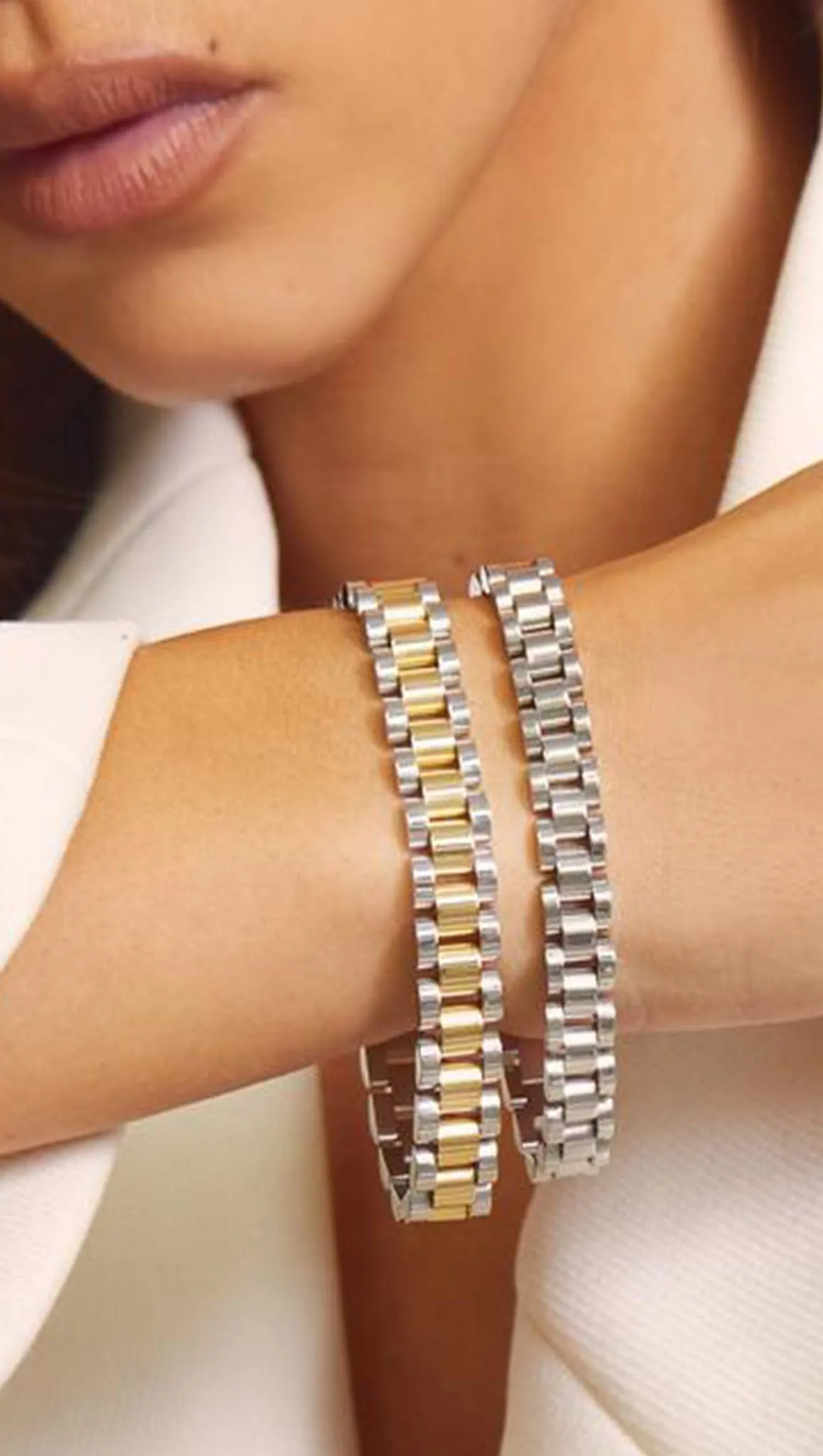 Two-Toned Timepiece Bracelet - Gold/Silver