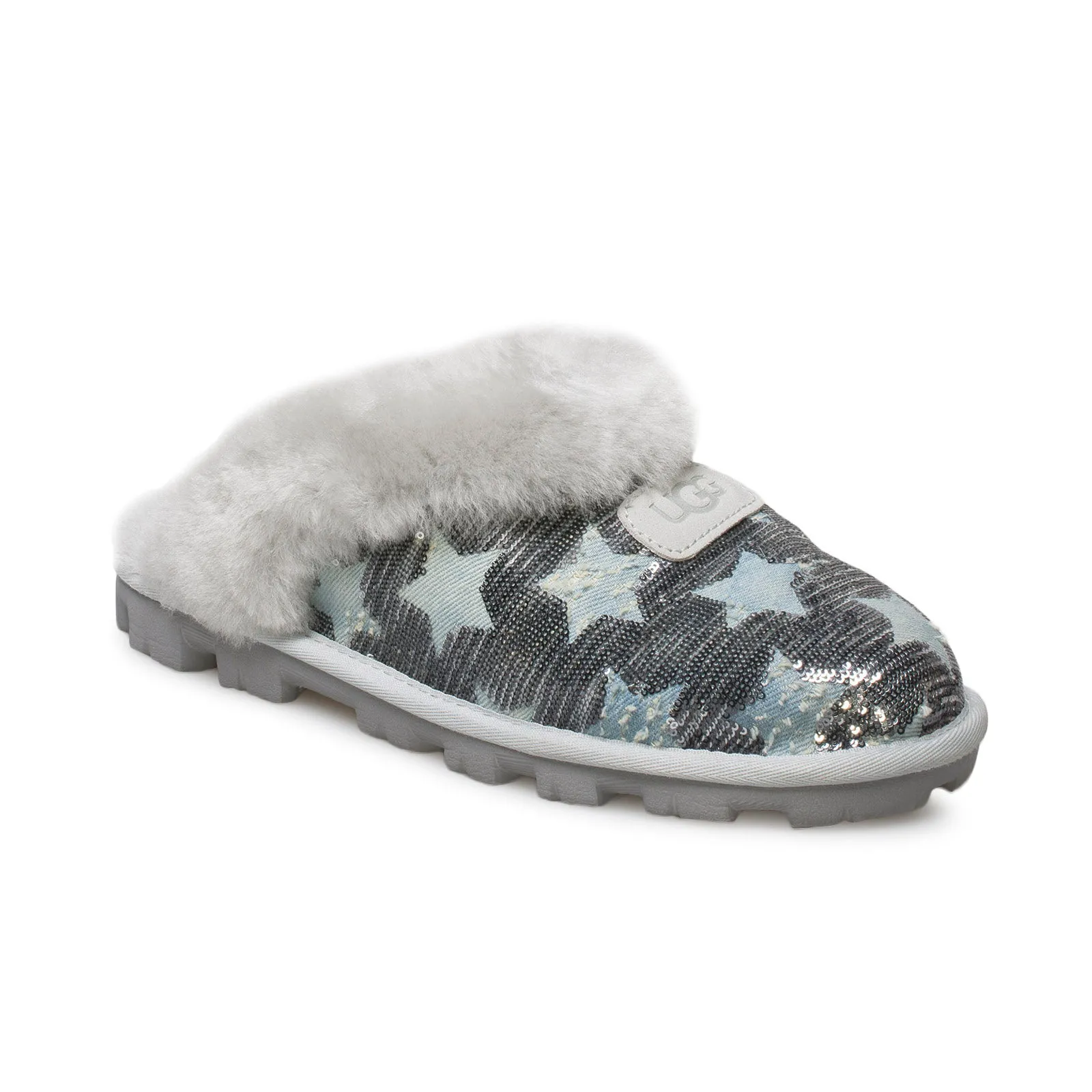 UGG Coquette Sequin Stars Grey Violet Slippers - Women's