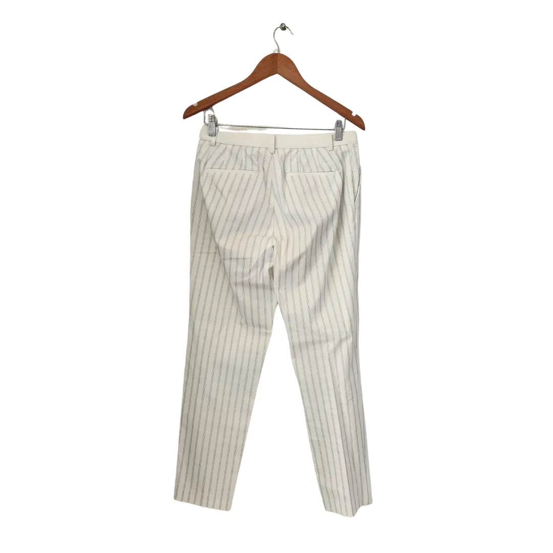 Uniqlo White Striped Elastic-waist Formal Pants | Pre Loved |