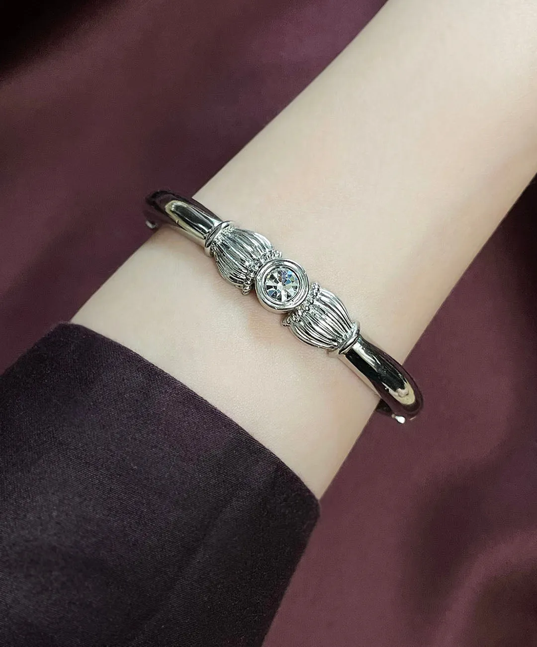 【USA輸入】ヴィンテージ クリア ビジュー バングル/Vintage Clear Bijou Bangle