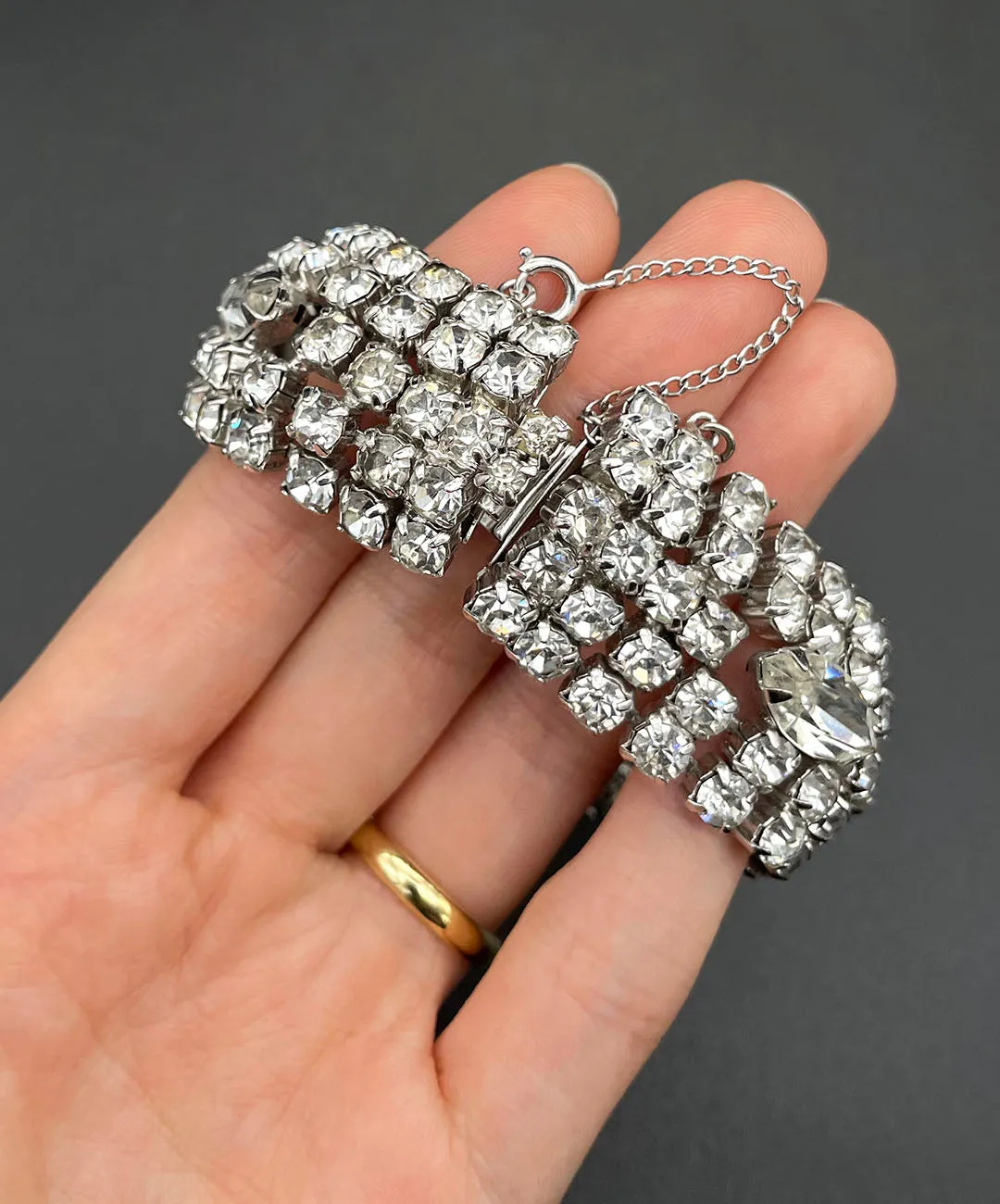 【USA輸入】ヴィンテージ クリア ビジュー ブレスレット/Vintage Clear Bijou Bracelet