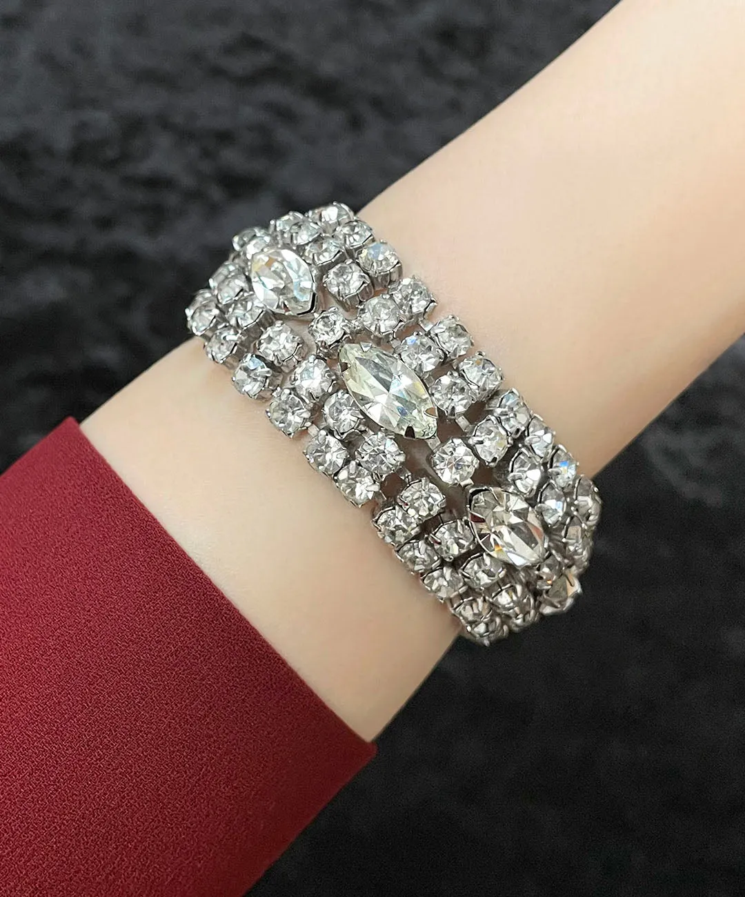 【USA輸入】ヴィンテージ クリア ビジュー ブレスレット/Vintage Clear Bijou Bracelet