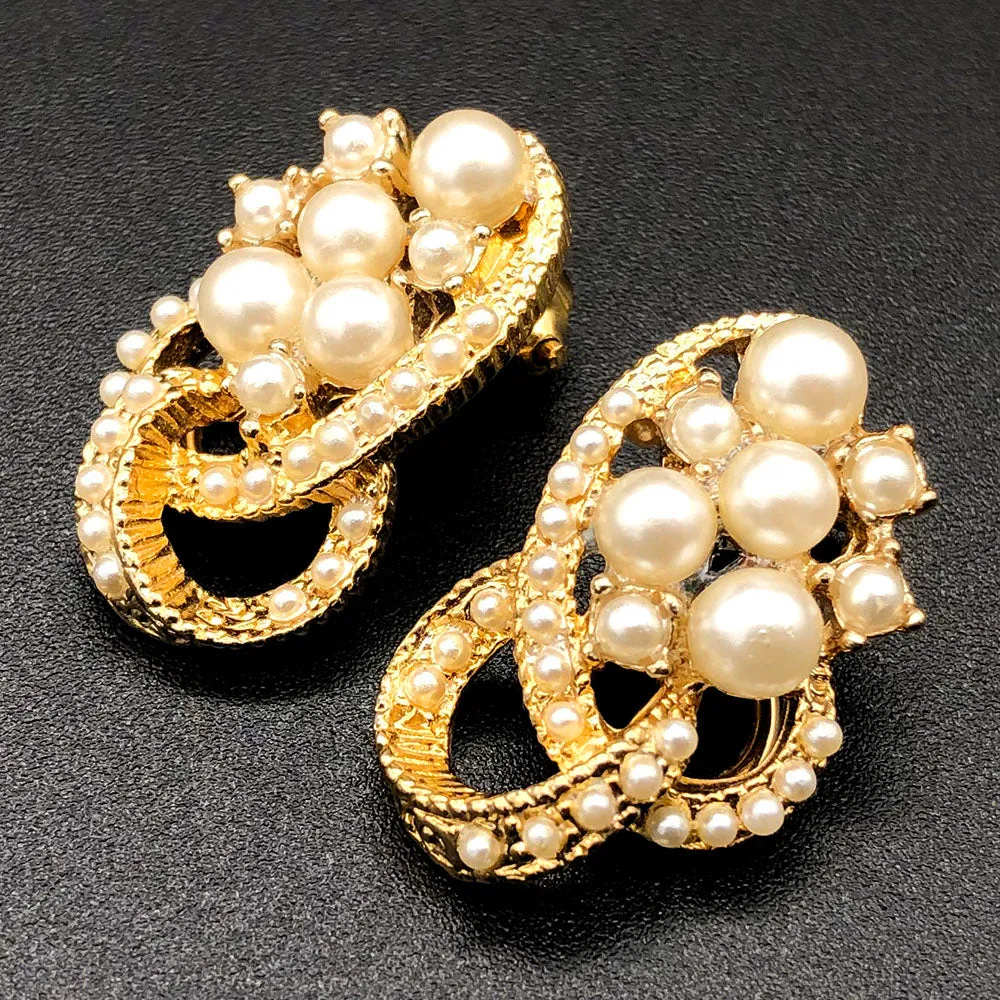 【USA輸入】ヴィンテージ パール イヤリング/Vintage Pearl Clip On Earrings