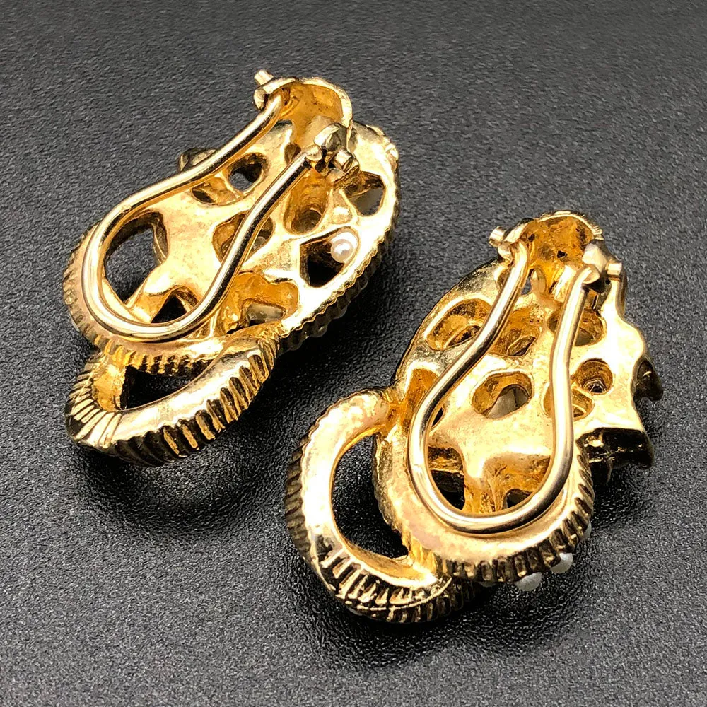 【USA輸入】ヴィンテージ パール イヤリング/Vintage Pearl Clip On Earrings