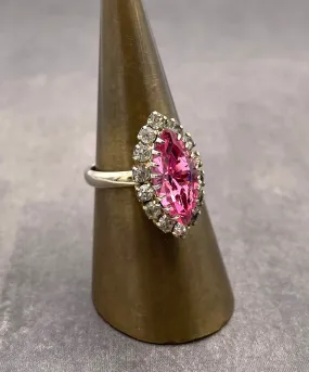 【USA輸入】ヴィンテージ ピンク ビジュー リング/Vintage Pink Bijou Ring