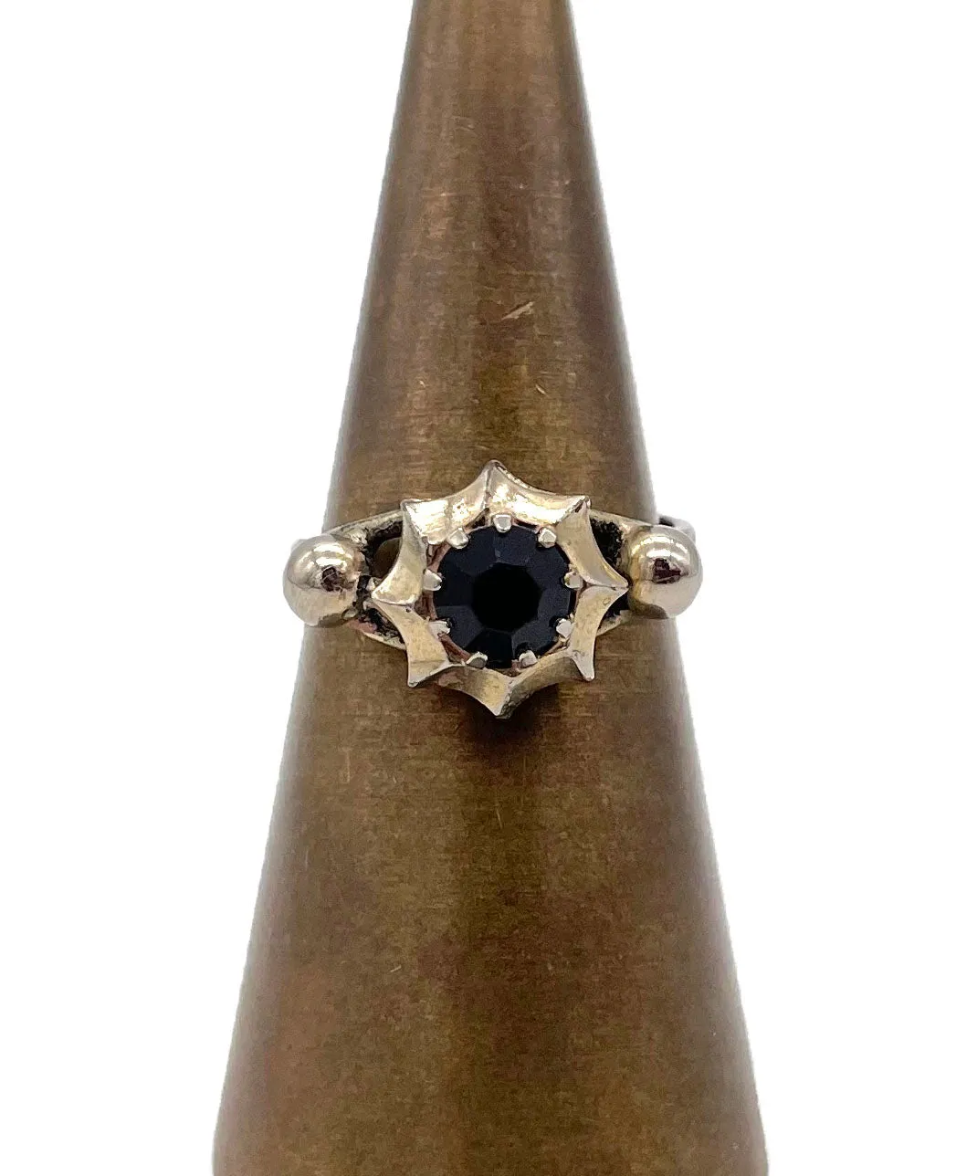 【USA輸入】ヴィンテージ ブラックビジュー リング/Vintage Black Bijou Ring