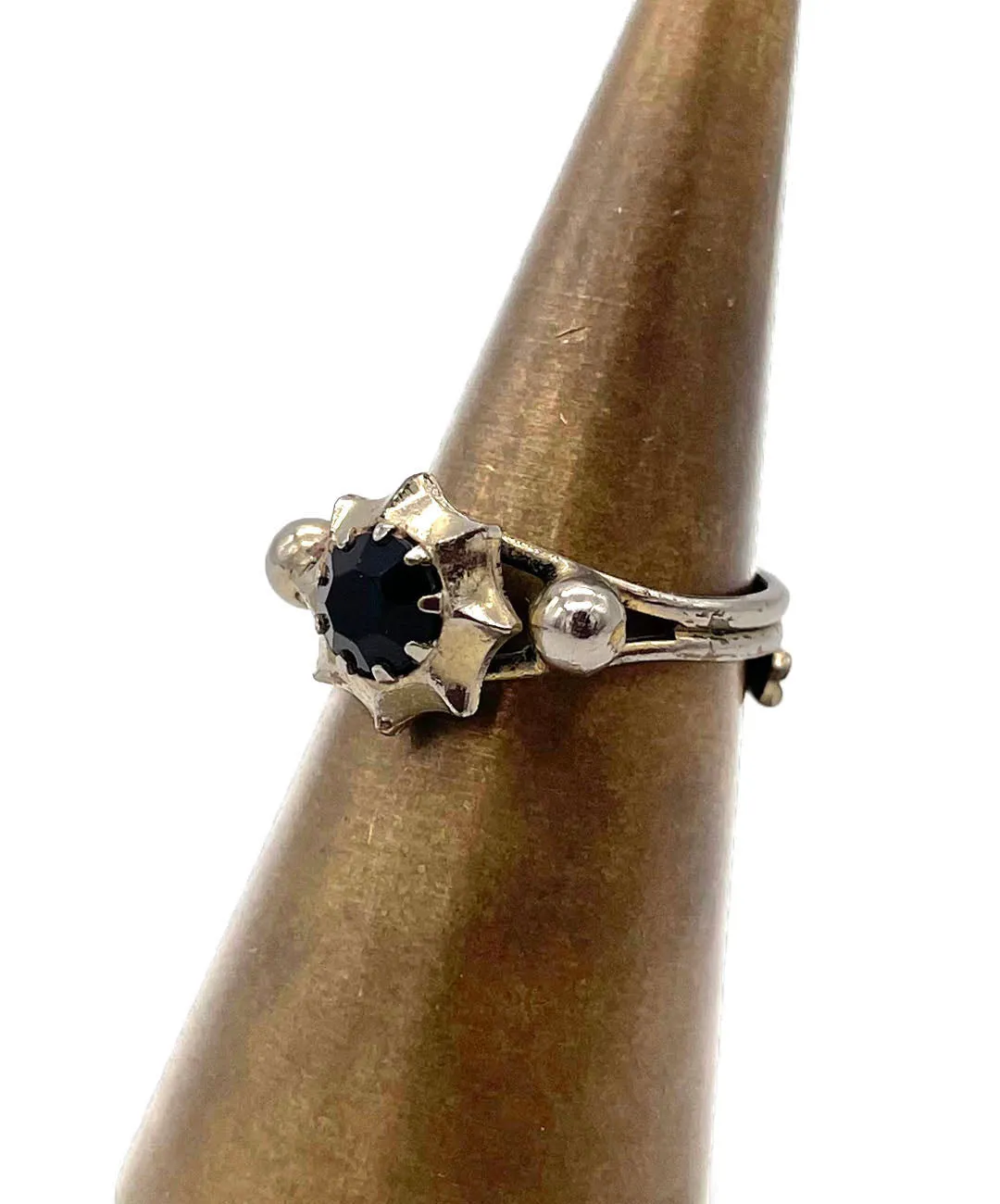 【USA輸入】ヴィンテージ ブラックビジュー リング/Vintage Black Bijou Ring