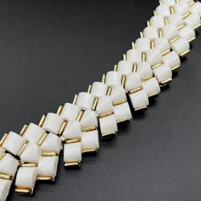 【USA輸入】ヴィンテージ ホワイトプラスチック ジオメトリック ブレスレット/Vintage White Plastic Geometric Bracelet