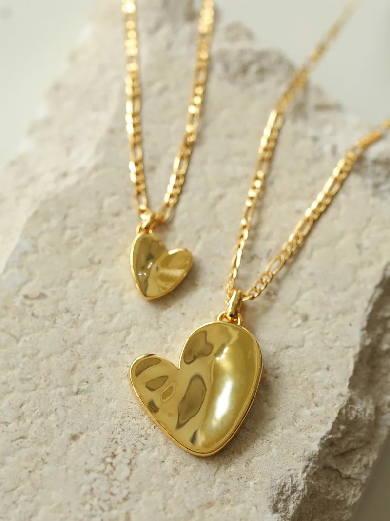 Vintage Heart Pendant Necklace Two Sizes (Purchase Individually)