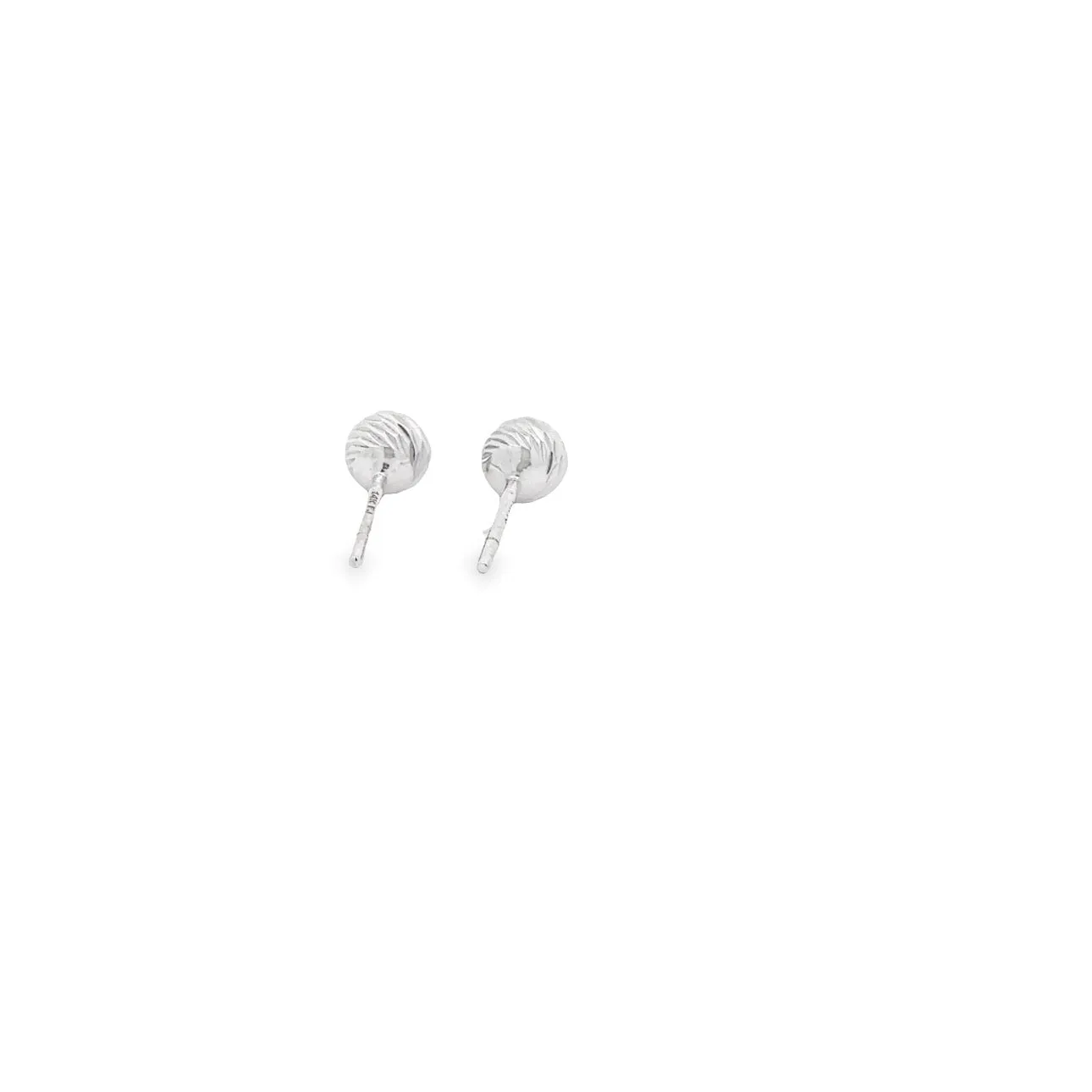 WD874 14kt gold diamond cut hollow ball studs