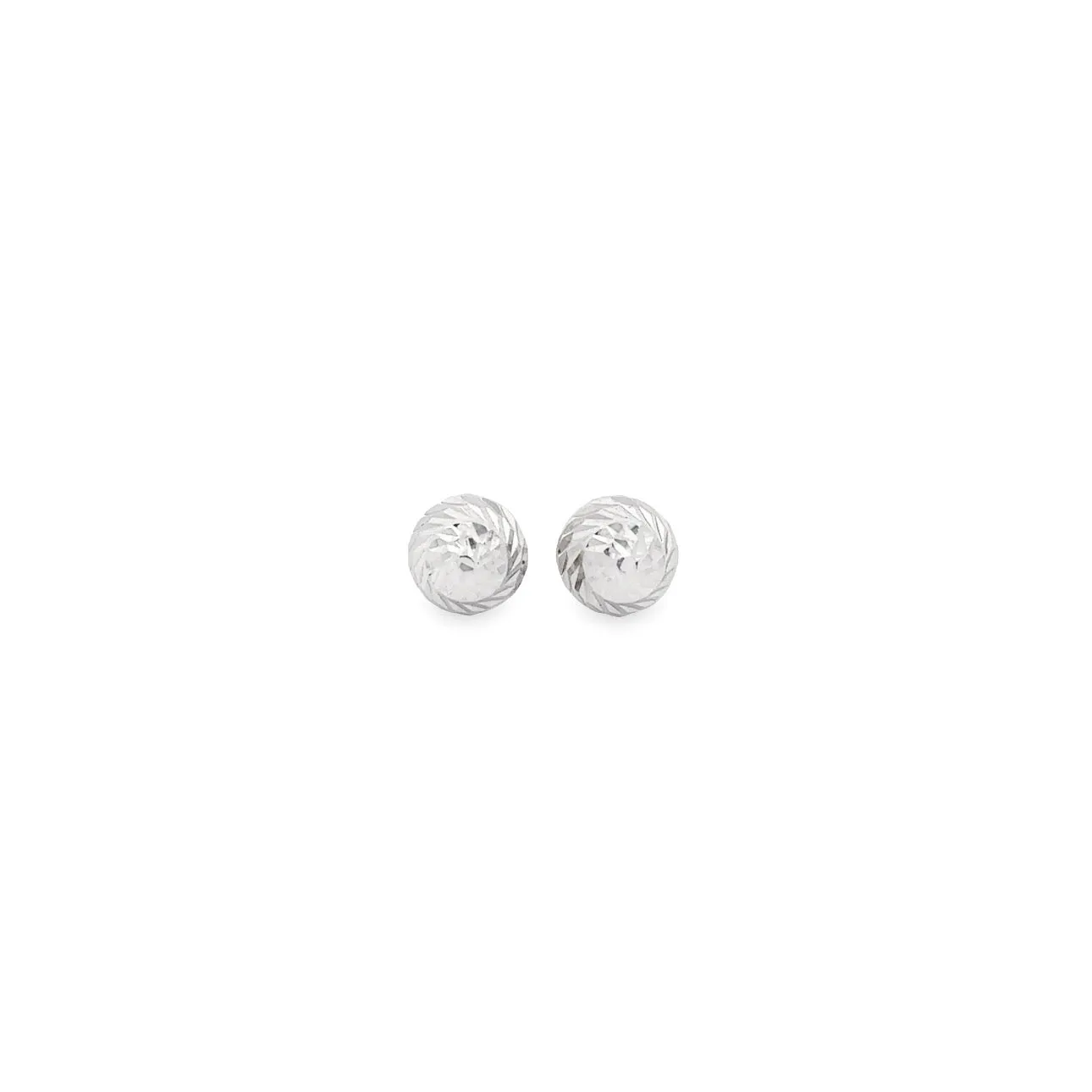 WD874 14kt gold diamond cut hollow ball studs