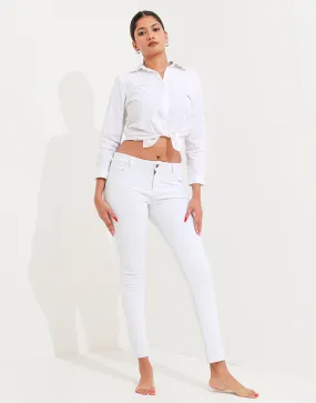 White Skinny Jeans with Pockets