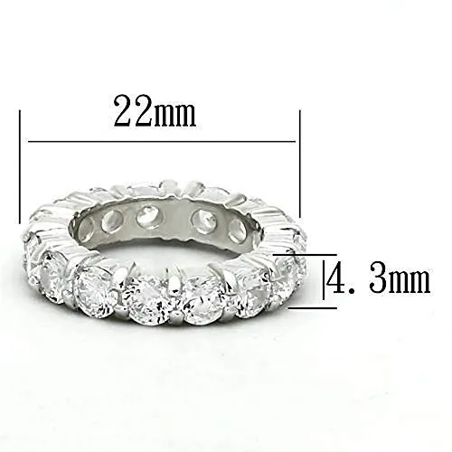 WildKlass 925 Sterling Silver Eternity Ring Silver Women AAA Grade CZ Clear