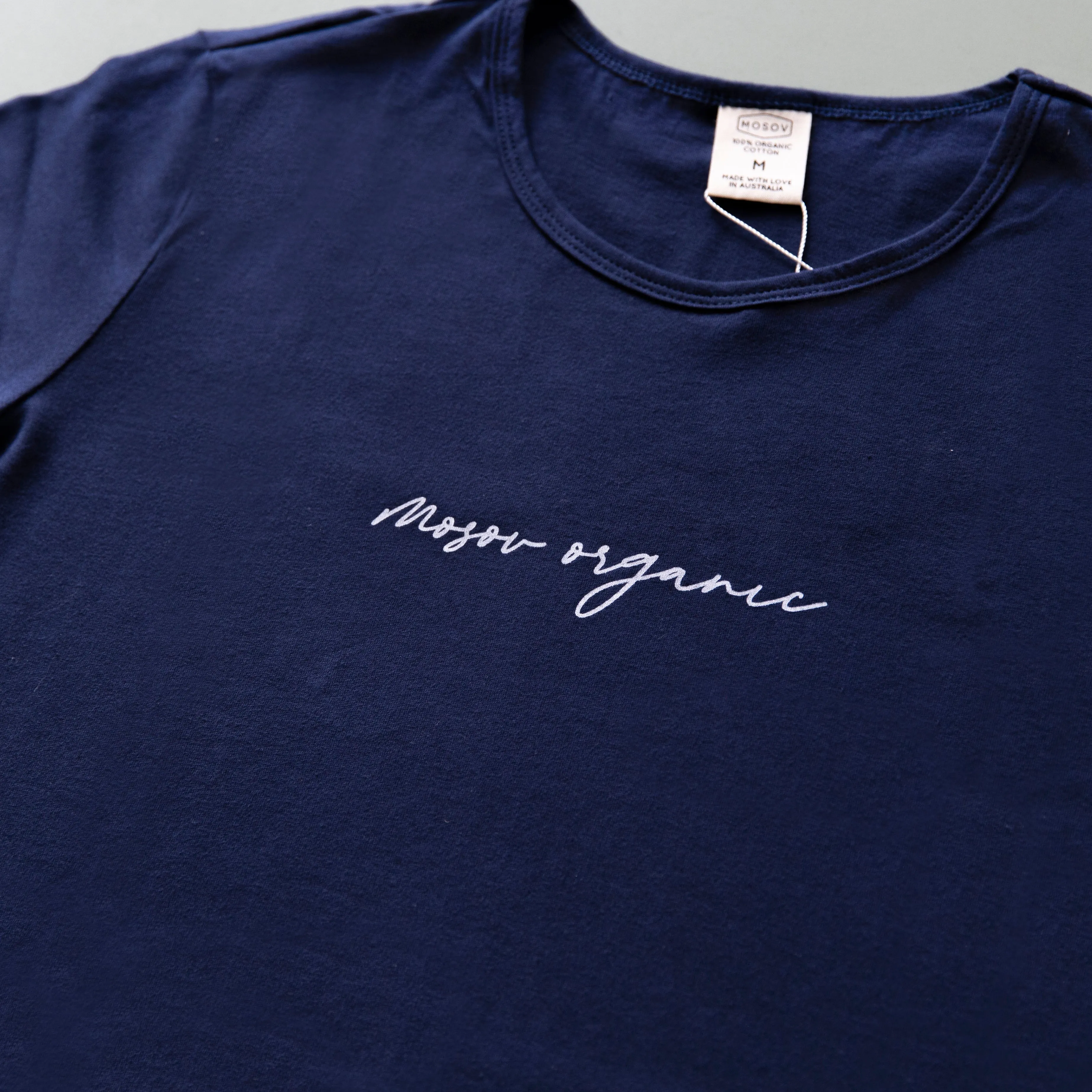 Women's Organic Script Logo T-shirt | Navy