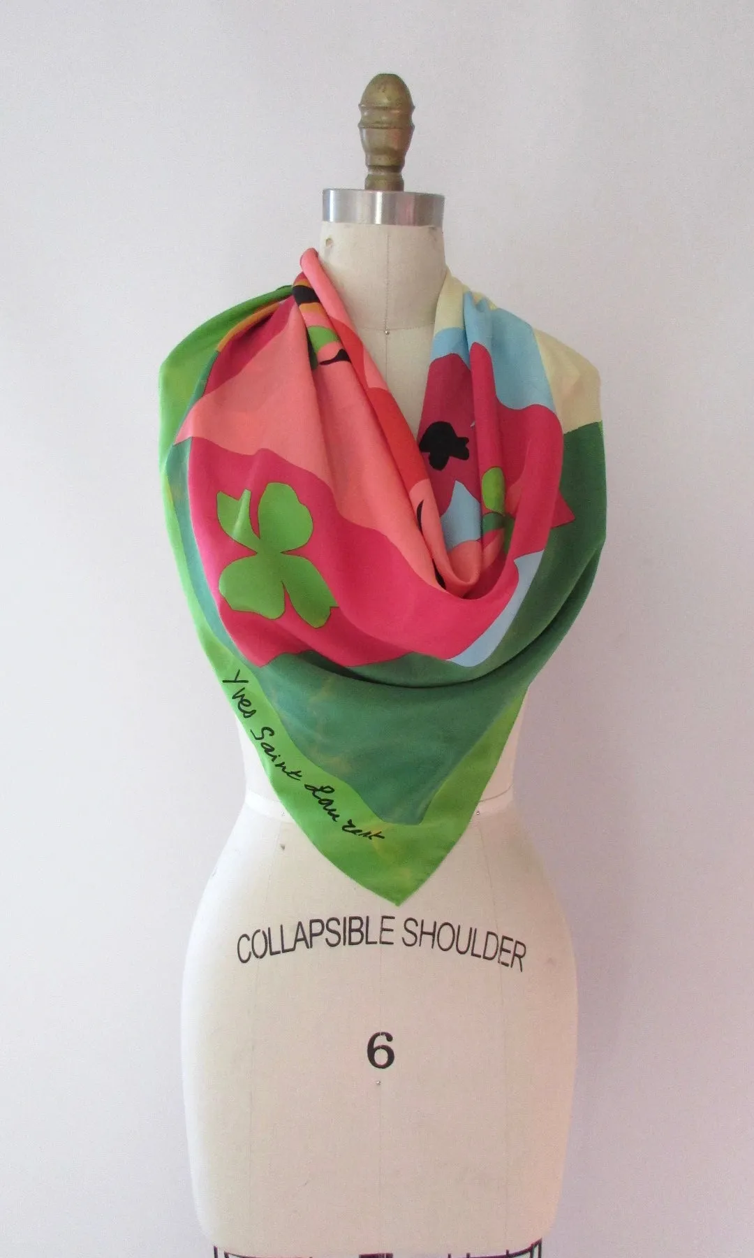 YVES SAINT LAURENT Le Printemps 70s Large Parisian Silk Scarf