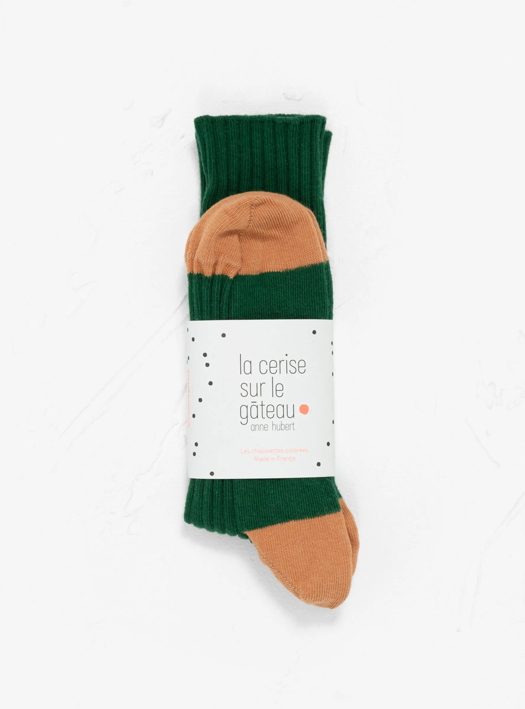 Yvette Socks Artichaut Green & Camel